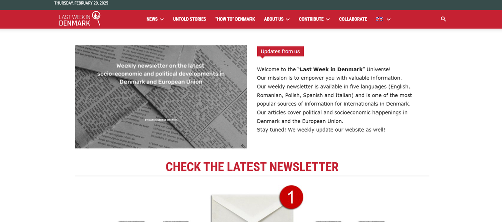 Last Week in Denmark website screenshot