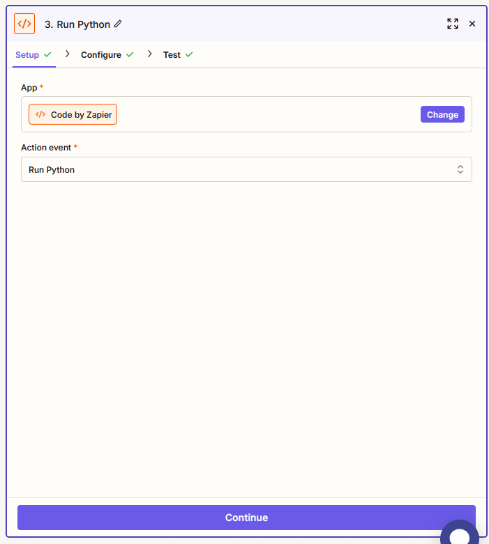 Zapier Webhooks by Zapier Test step showing AI generated output