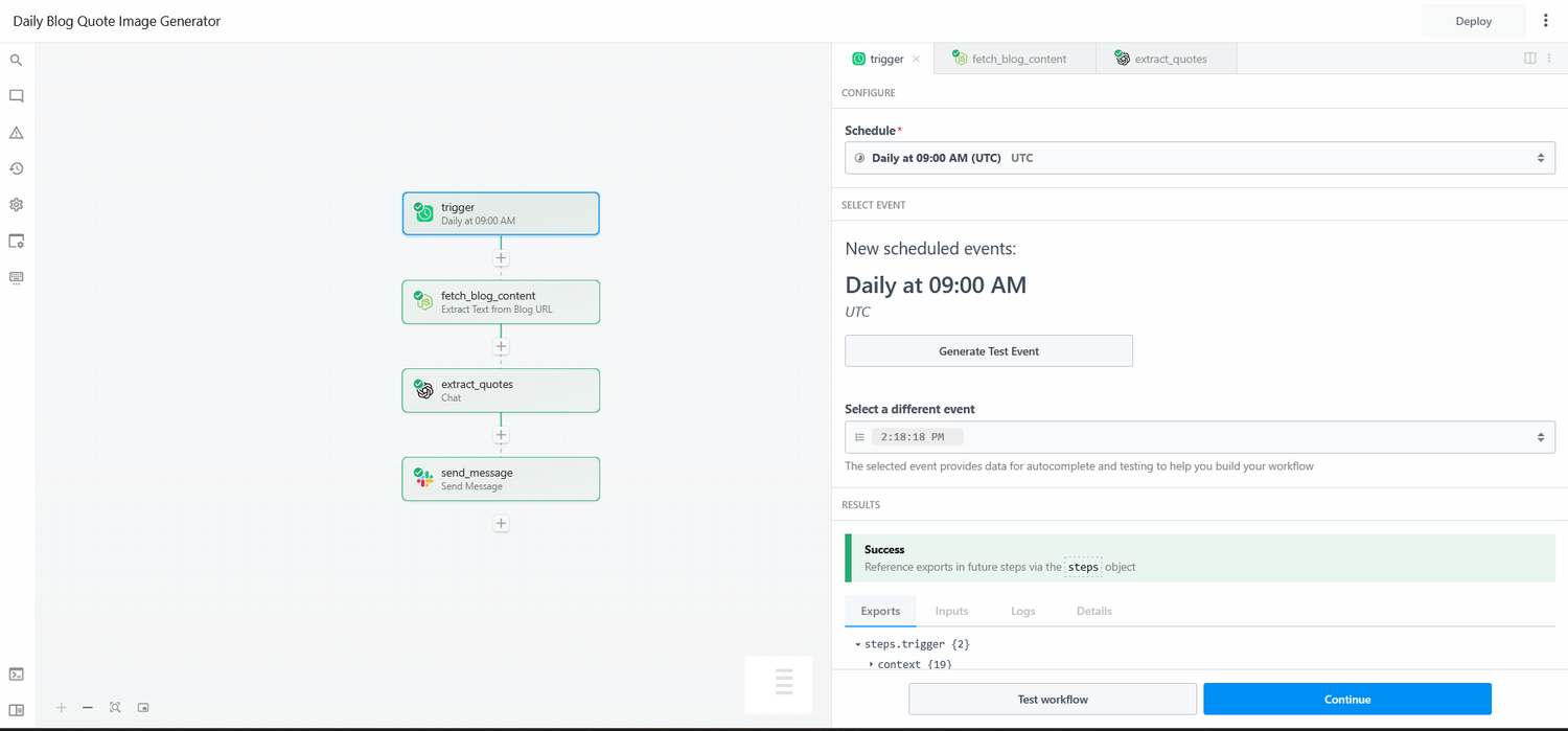 Pipedream Cron Node and workflow visualization